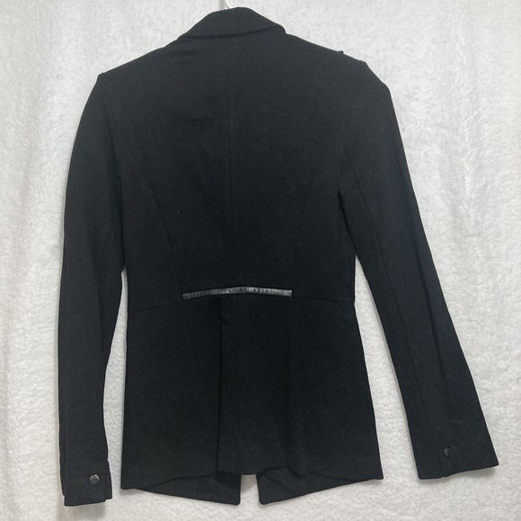 White House Black Market Jacket 00 Black Blazer Military Rayon Business Womens - Picture 8 of 8